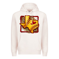 Pale Pink leopard softball texas map Premium Hoodie - Jasminsmagicworld