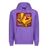 Purple leopard softball texas map Premium Hoodie - Jasminsmagicworld