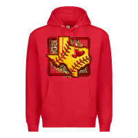 Red leopard softball texas map Premium Hoodie - Jasminsmagicworld