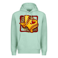 Seafoam leopard softball texas map Premium Hoodie - Jasminsmagicworld