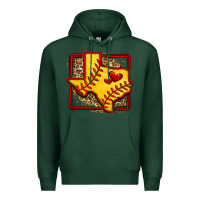 Sports Green leopard softball texas map Premium Hoodie - Jasminsmagicworld