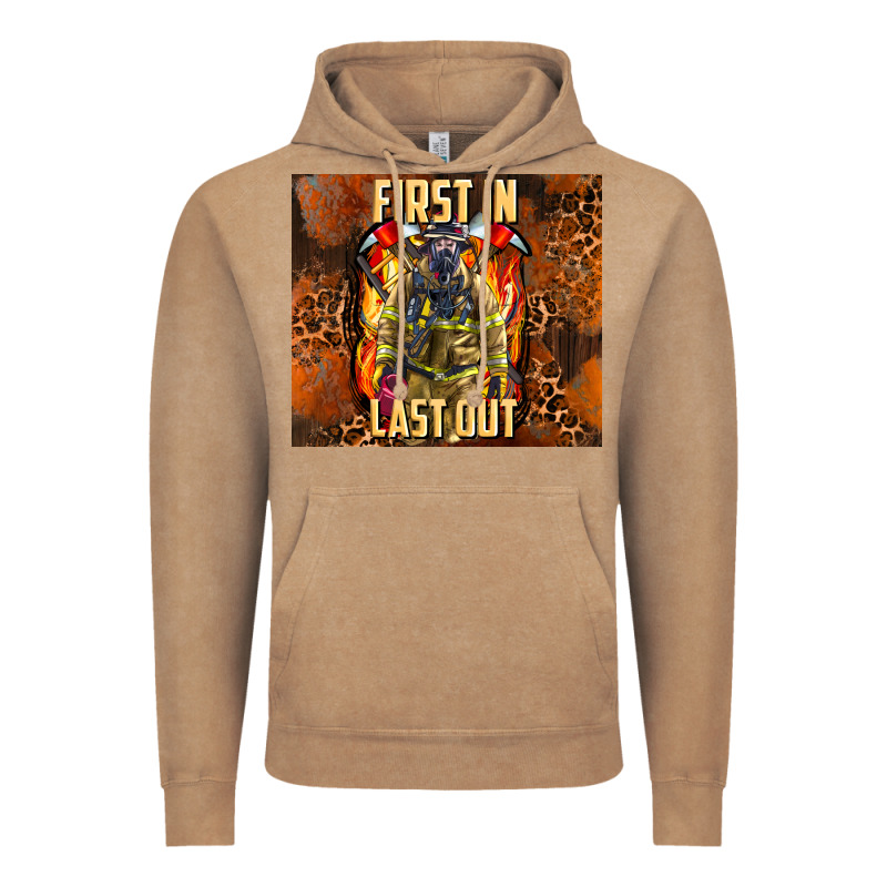 First In Last Out Firefighter Vintage Hoodie by AdoDesignShop | Teevron