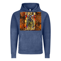 Vintage Denim first in last out firefighter Vintage Hoodie - AdoDesignShop