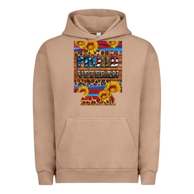 Proud Veteran  12 Oz Regular Can Cooler Urban Hoodie by Artiststas | Teevron