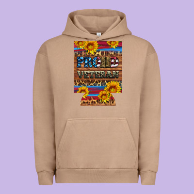 Proud Veteran  12 Oz Regular Can Cooler Urban Hoodie Designed By Artiststas