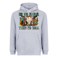 Heather Grey do no harm take no bull western Heavyweight Hoodie - texasbilliewilder