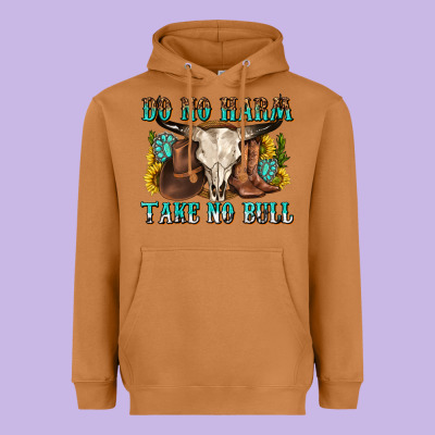 Do No Harm Take No Bull Western Heavyweight Hoodie Designed By Texasbilliewilder