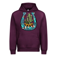 Mauve Wine cactus horseshoe Urban Hoodie - JahusDesignShop