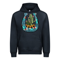 Navy cactus horseshoe Urban Hoodie - JahusDesignShop