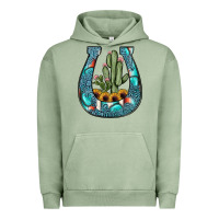 Pigment Oil Green cactus horseshoe Urban Hoodie - JahusDesignShop
