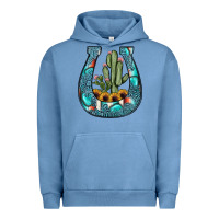 Pigment Pebble Blue cactus horseshoe Urban Hoodie - JahusDesignShop