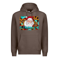 Coffee it's Christmas y'all background Premium Hoodie - JahusDesignShop