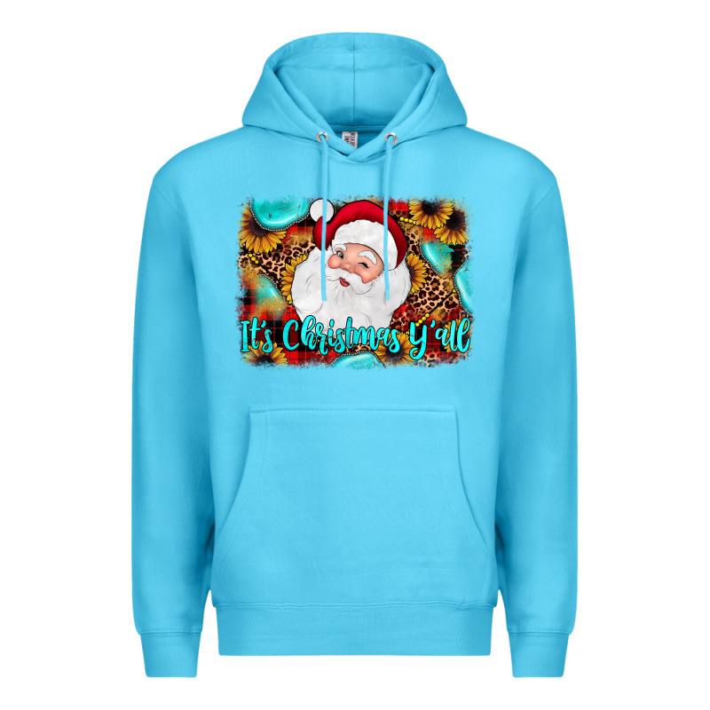 It's Christmas Y'all Background Premium Hoodie by JahusDesignShop | Teevron