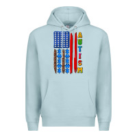 Blue Mist autism american flag Premium Hoodie - AdoDesignShop