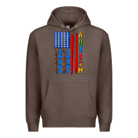 Coffee autism american flag Premium Hoodie - AdoDesignShop