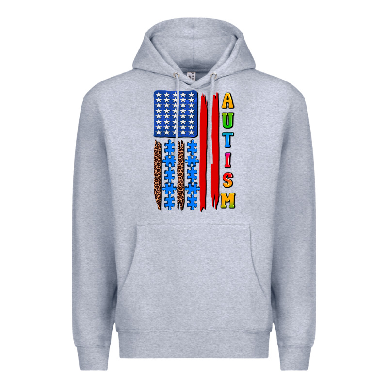 Autism American Flag Premium Hoodie by AdoDesignShop | Teevron