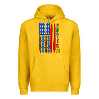 Lemon autism american flag Premium Hoodie - AdoDesignShop