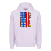 Lilac autism american flag Premium Hoodie - AdoDesignShop