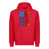 Red autism american flag Premium Hoodie - AdoDesignShop