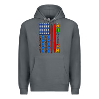 Rock autism american flag Premium Hoodie - AdoDesignShop