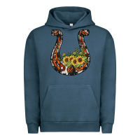 Pigment Midnight Navy horseshoe sunflower Urban Hoodie - JahusDesignShop