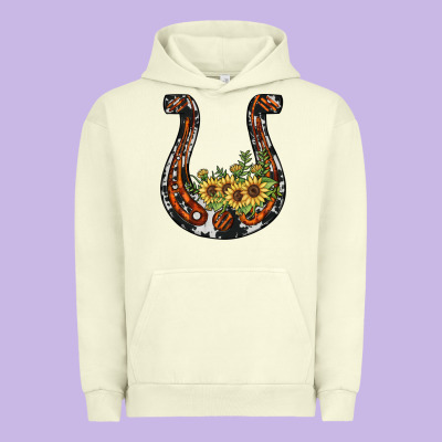 Horseshoe Sunflower Urban Hoodie Designed By Jahusdesignshop