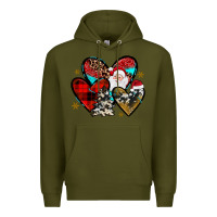 Army Green Christmas heart Premium Hoodie - JahusDesignShop