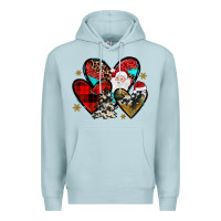 Blue Mist Christmas heart Premium Hoodie - JahusDesignShop