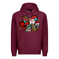 Burgundy Christmas heart Premium Hoodie - JahusDesignShop