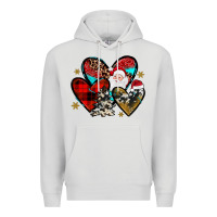Dove Grey Christmas heart Premium Hoodie - JahusDesignShop