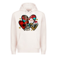 Pale Pink Christmas heart Premium Hoodie - JahusDesignShop