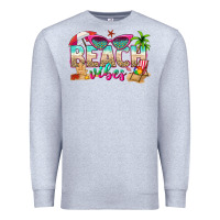 Heather Grey beach vibes Premium Sweatshirt - texasbilliewilder