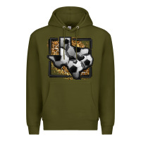 Army Green leopard soccer texas map Premium Hoodie - Jasminsmagicworld