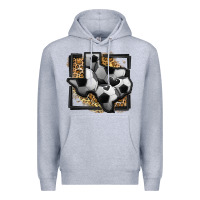 Heather Grey leopard soccer texas map Premium Hoodie - Jasminsmagicworld