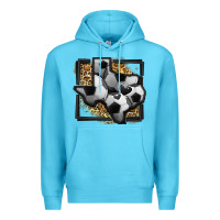 Ocean Blue leopard soccer texas map Premium Hoodie - Jasminsmagicworld