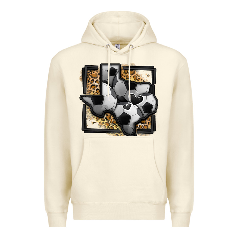 Leopard Soccer Texas Map Premium Hoodie by Jasminsmagicworld | Teevron