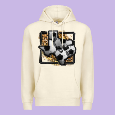 Leopard Soccer Texas Map Premium Hoodie Designed By Jasminsmagicworld