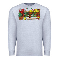 Heather Grey sister softball Premium Sweatshirt - Zillion Design Studio