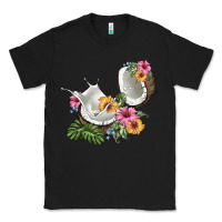 Black coconut with tropical leavers and flowers Classic Tee - BarkalooDesign