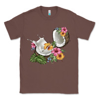 Chestnut coconut with tropical leavers and flowers Classic Tee - BarkalooDesign