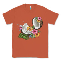 Copper coconut with tropical leavers and flowers Classic Tee - BarkalooDesign