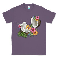 Lavender coconut with tropical leavers and flowers Classic Tee - BarkalooDesign