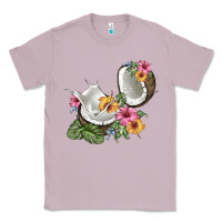 Lilac coconut with tropical leavers and flowers Classic Tee - BarkalooDesign