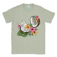 Matcha coconut with tropical leavers and flowers Classic Tee - BarkalooDesign