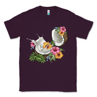 Plum coconut with tropical leavers and flowers Classic Tee - BarkalooDesign