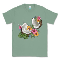 Sage coconut with tropical leavers and flowers Classic Tee - BarkalooDesign