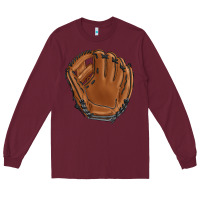 Burgundy baseball glove Long Sleeve Tee - BarkalooDesign