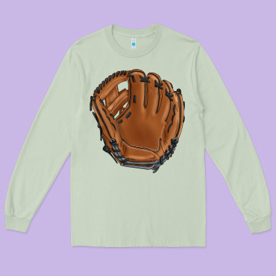 Baseball Glove Long Sleeve Tee Designed By Barkaloodesign
