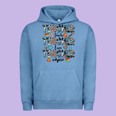 Teacher Teach Love Inspire Urban Hoodie Designed By Jahusdesignshop