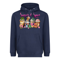 Navy sugar and spice pink gingerbread coffee cups Heavyweight Hoodie - Zillion Design Studio